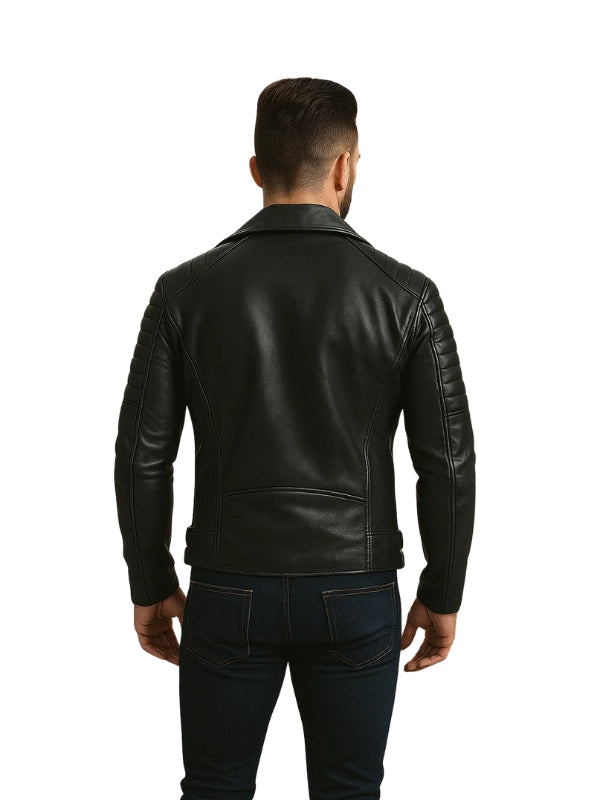 Armand Men's Black Leather Biker Jacket
