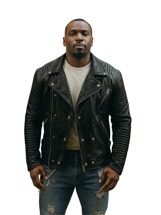 Biker Blaze Black Leather Jacket