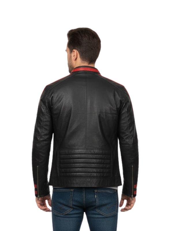 Café Racer Black Biker Leather Jacket