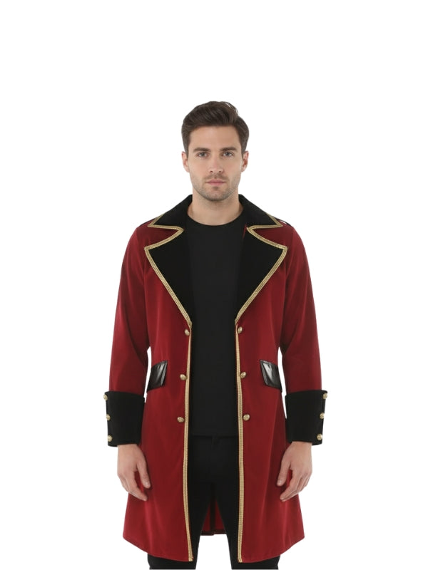 Captain Jack Sparrow Pirates Halloween Red Costume Coat
