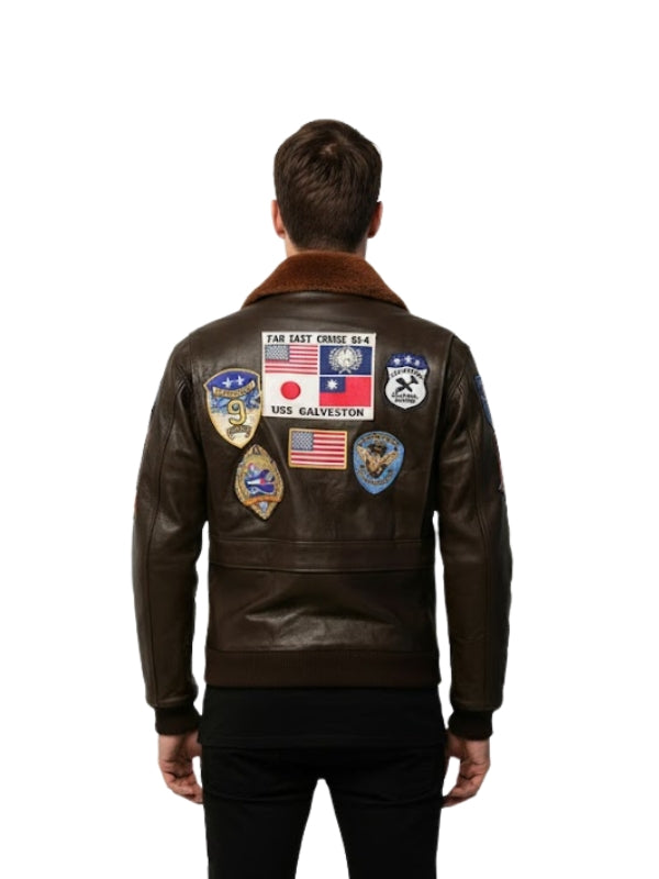 Men's Aviator A-2 Pilot Style Bomber Jacket