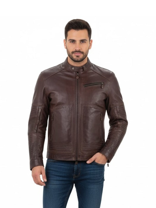 Men's Brown Motorcycle Jacket