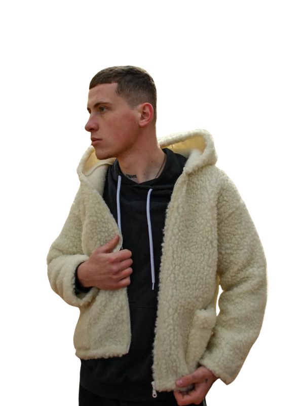 Men's Sheep’s Lambswool Merino White Jacket