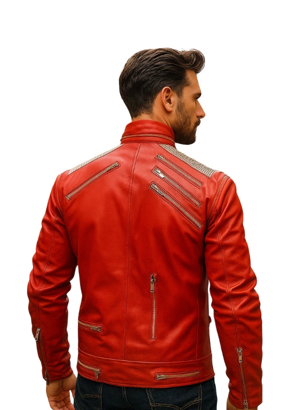 Michael Jackson Beat It Jacket – MJ Beat It PU Leather Red Costume Jacket
