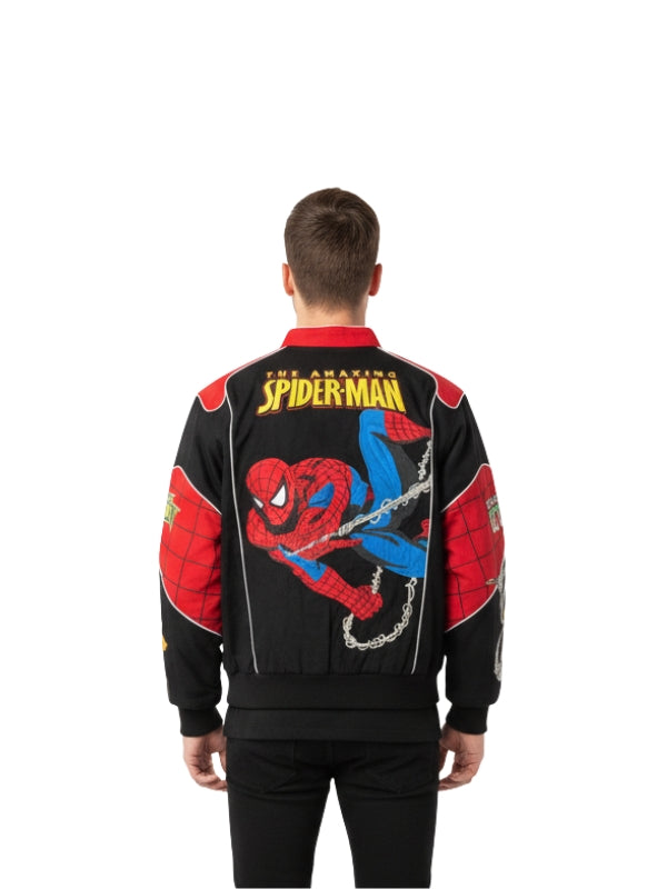 NWT Vintage JH Design Spider-Man Racing Cotton Jacket