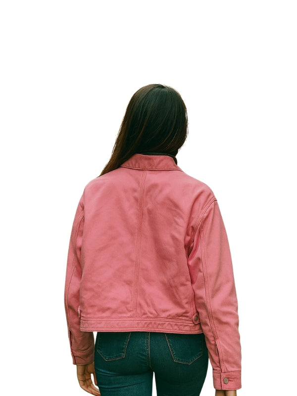 Ny Yankees Pink Crop Cotton Jacket