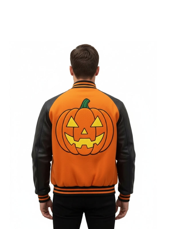 Pumpkin Crew Black And Orange Varsity Jacket