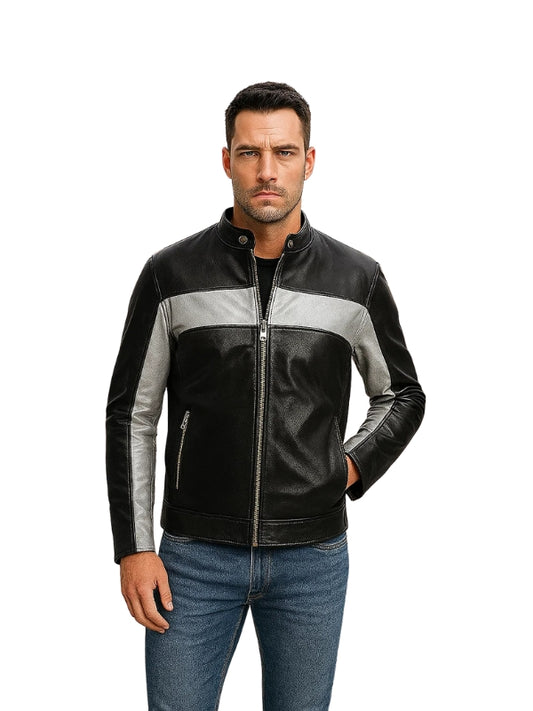 Randolf Black and Silver Leather Jacket