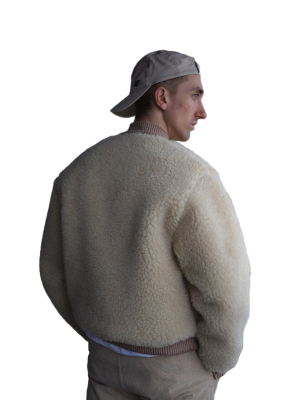 Sheep's Men's Handmade Beige Teddy Jacket
