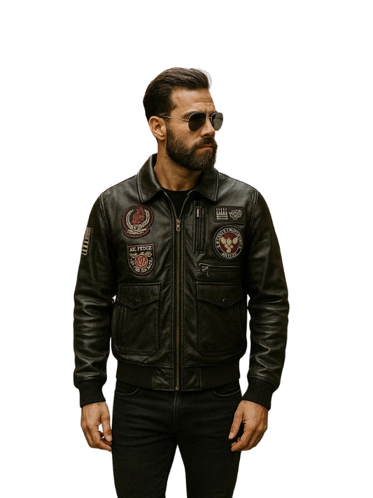 Men's Real Leather Air Force Aviatrix Brown Leather Jacket