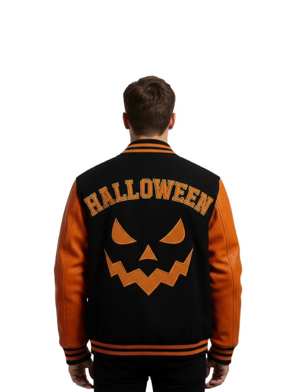 Halloween Pumpkin Varsity Jacket