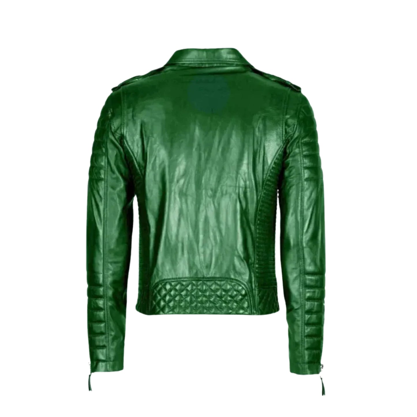 Vintage Green Biker Leather Jacket – Classic Motorcycle Riding Style for Men