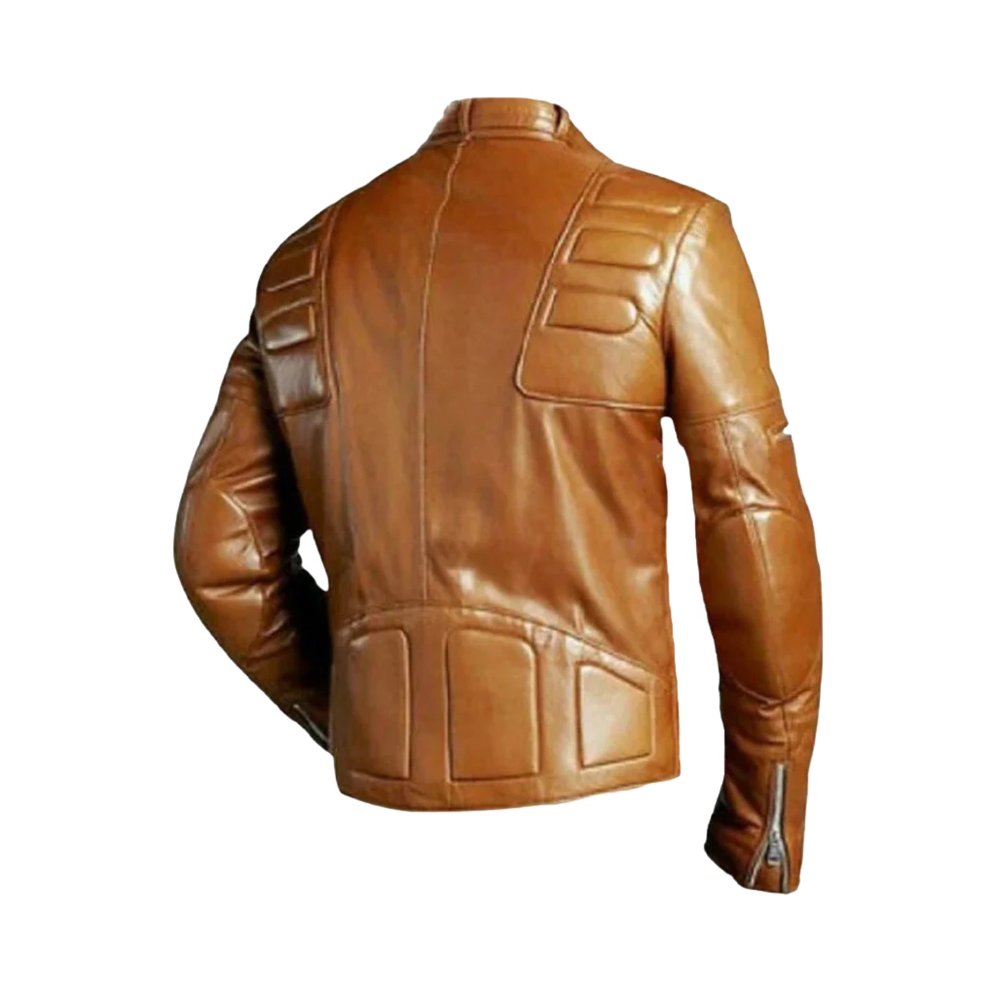 Tan Brown Vintage Biker Leather Jacket – Classic Motorcycle Riding Style