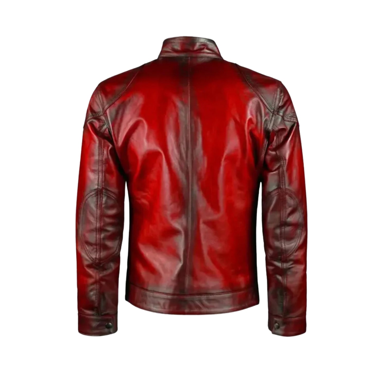 Red Biker Café Racer Genuine Leather Jacket – Classic Motorcycle Riding Style