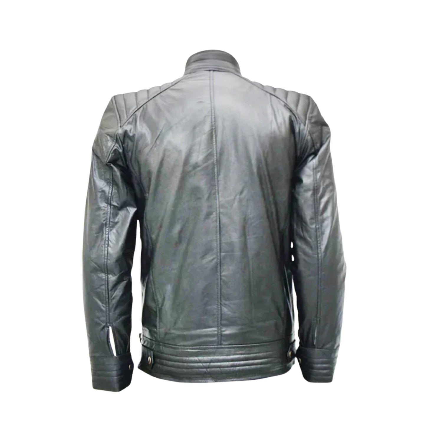 Grey Biker Leather Jacket – Stylish Motorcycle Riding Outerwear Jacket