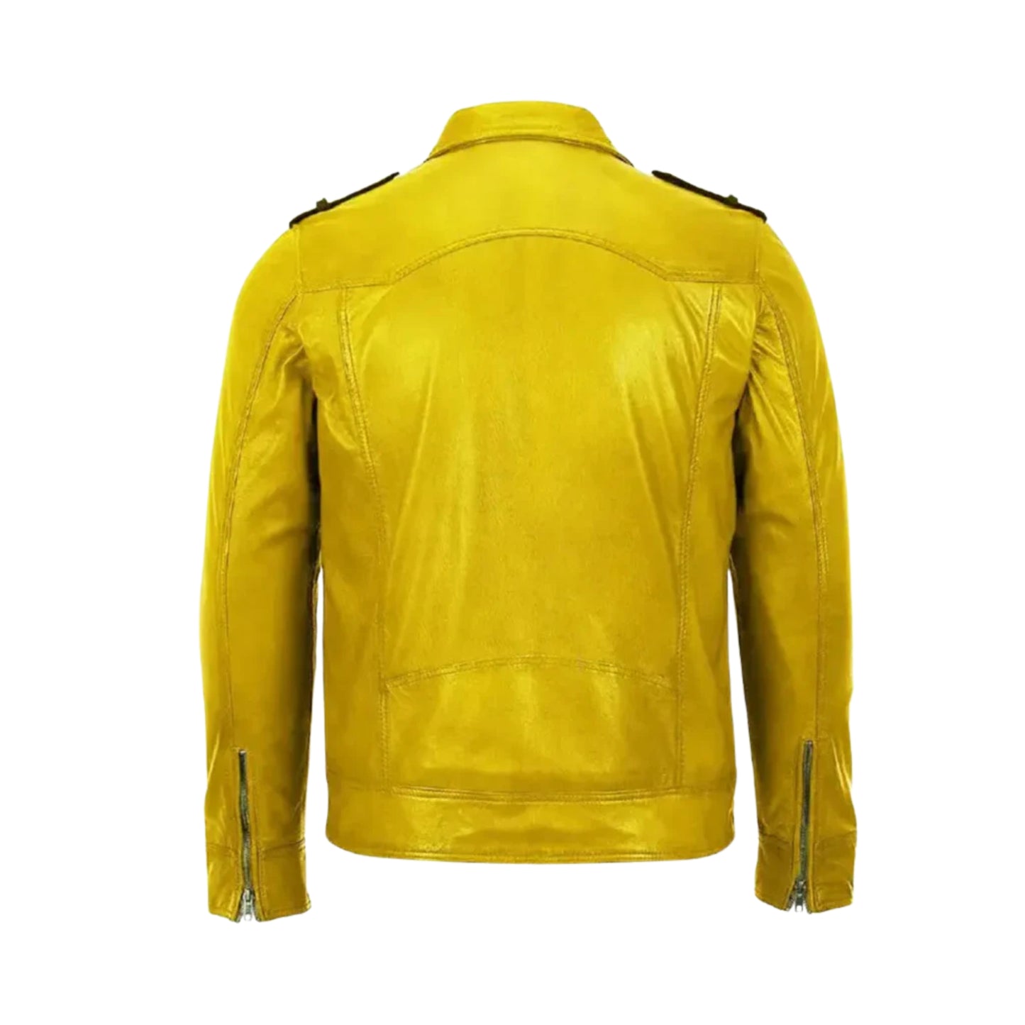 Yellow and Black Motorbike Leather Jacket for Men – Stylish Motorcycle Riding Gear