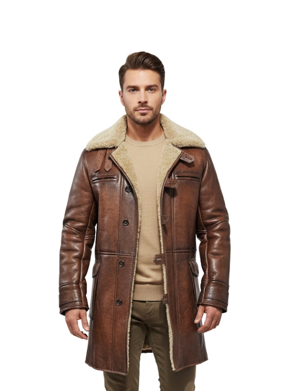 Bane's Leather Coat from The Dark Knight Rises - Real Sheepskin