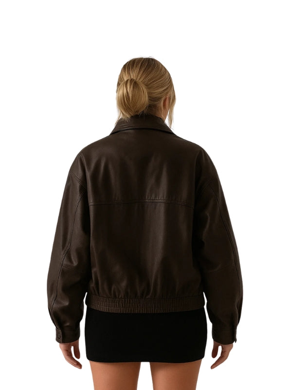 Women's Oversized Sheepskin Brown Jacket