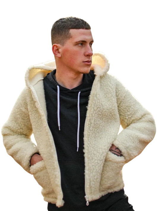 lambswool merino wool 100% Hood Jacket