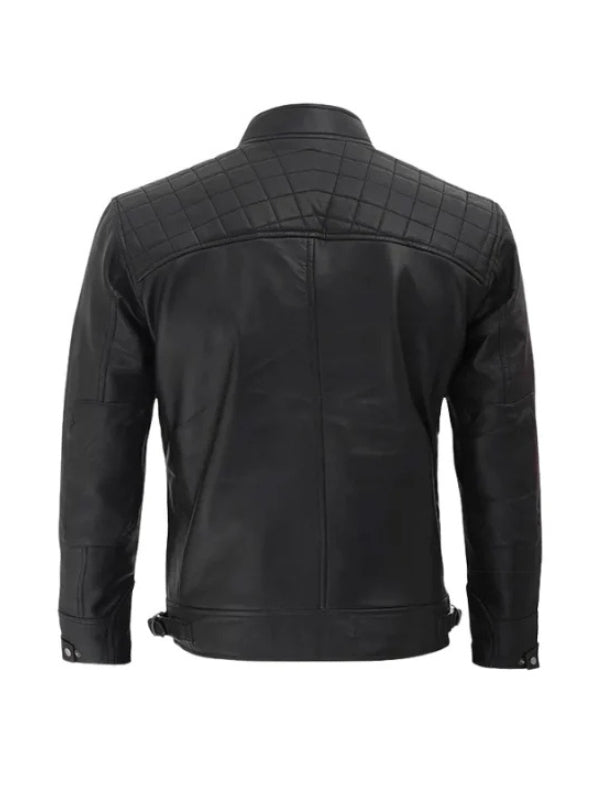 Men's Classic Black Café Racer Biker Jacket