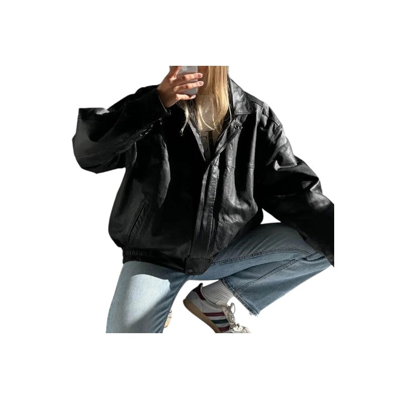 Women's 80's Vintage Oversized Bomber Jacket