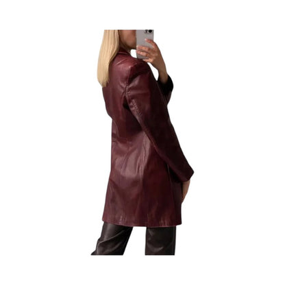 Women's Handmade 1990's Vintage Classic Maroon Ladies Trench Coat