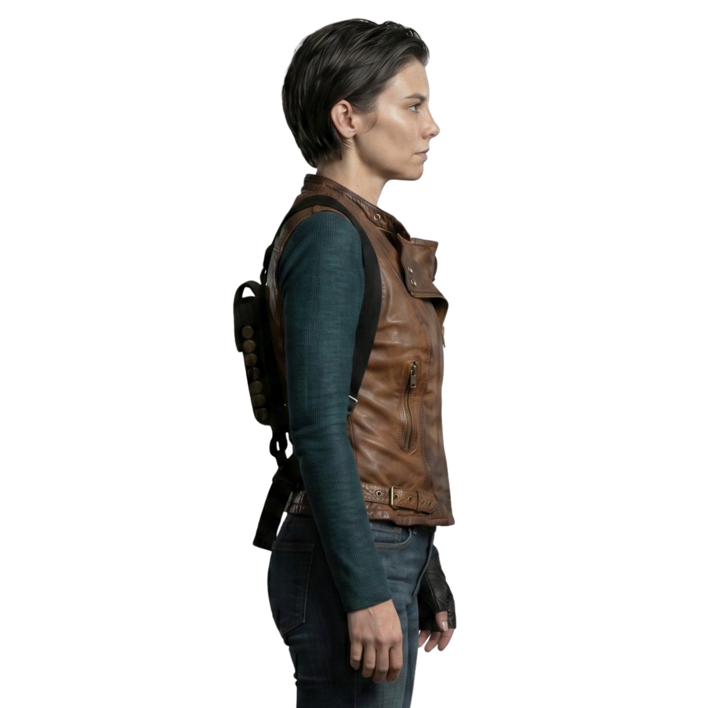 Lauren Cohan The Walking Dead: Dead City Brown Vest Shop Now