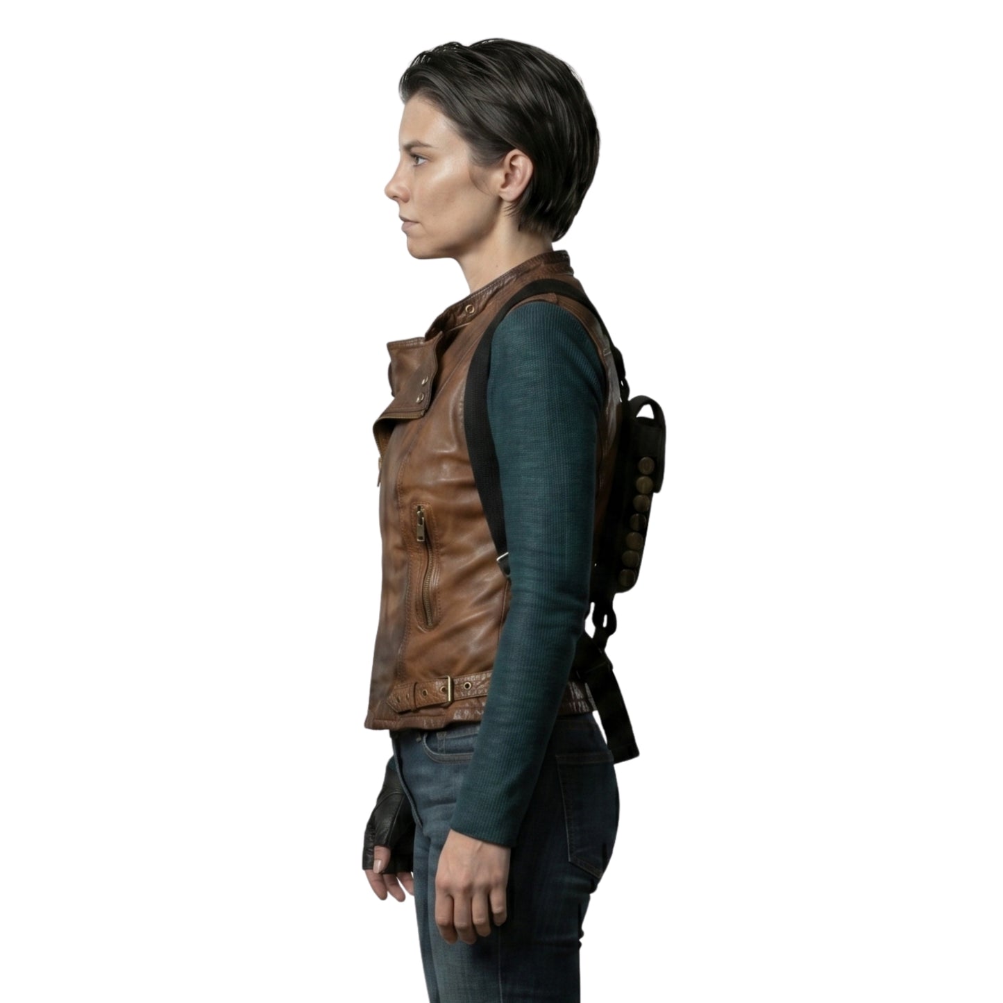 Lauren Cohan The Walking Dead: Dead City Brown Vest Buy Today