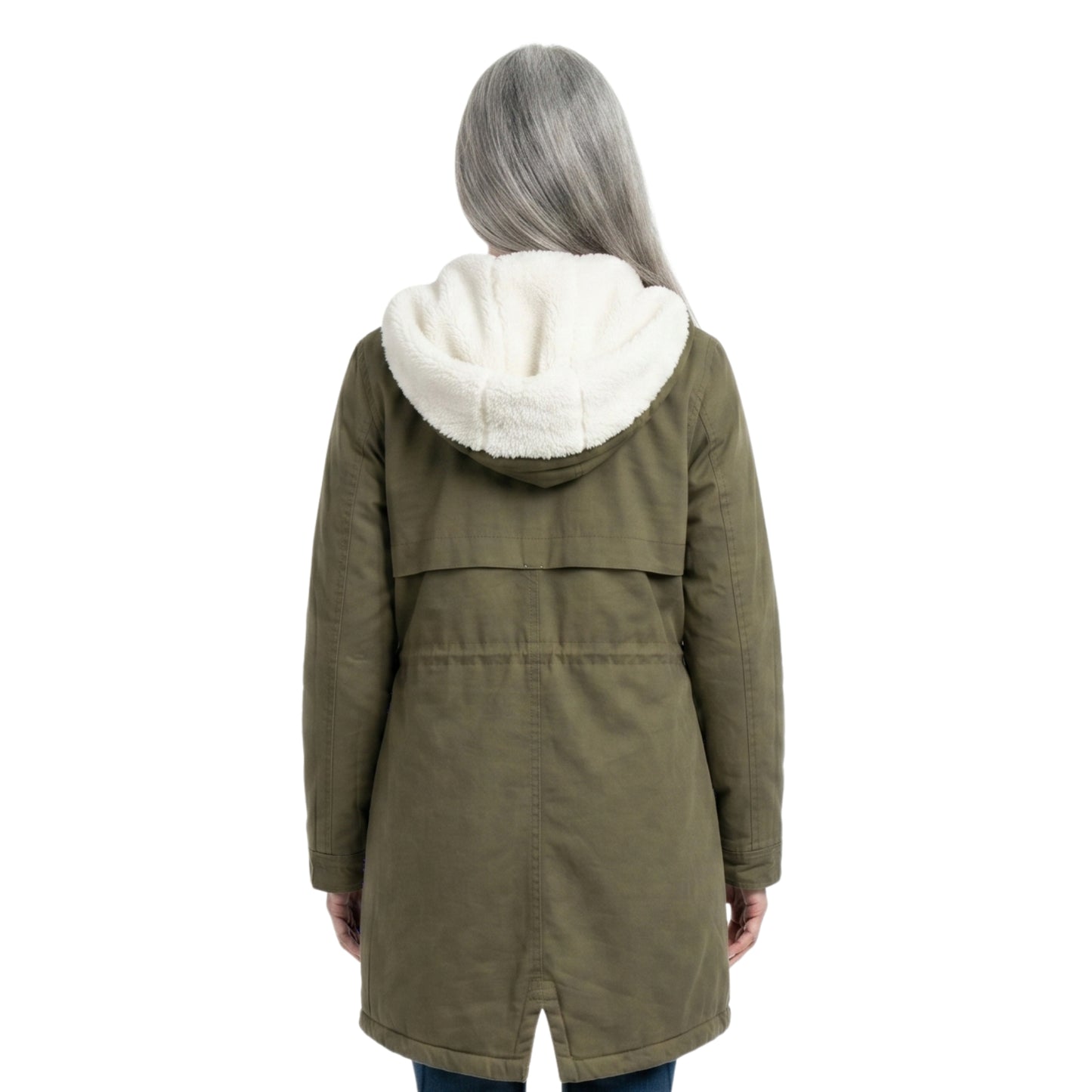 Eve Hewson Flora and Son Green Shearling Coat