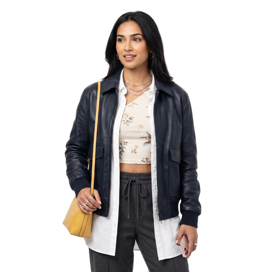 Abhinaya Abby Not Suitable for Work Black Leather Jacket