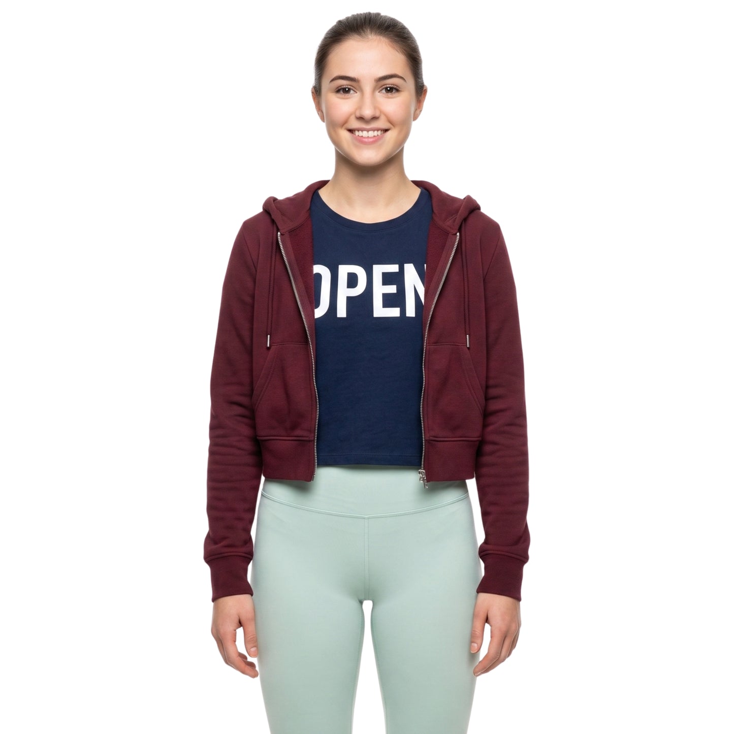 Ella Hunt Not Suitable for Work Maroon Zip up Hoodie