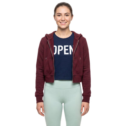 Ella Hunt Not Suitable for Work Maroon Zip up Hoodie