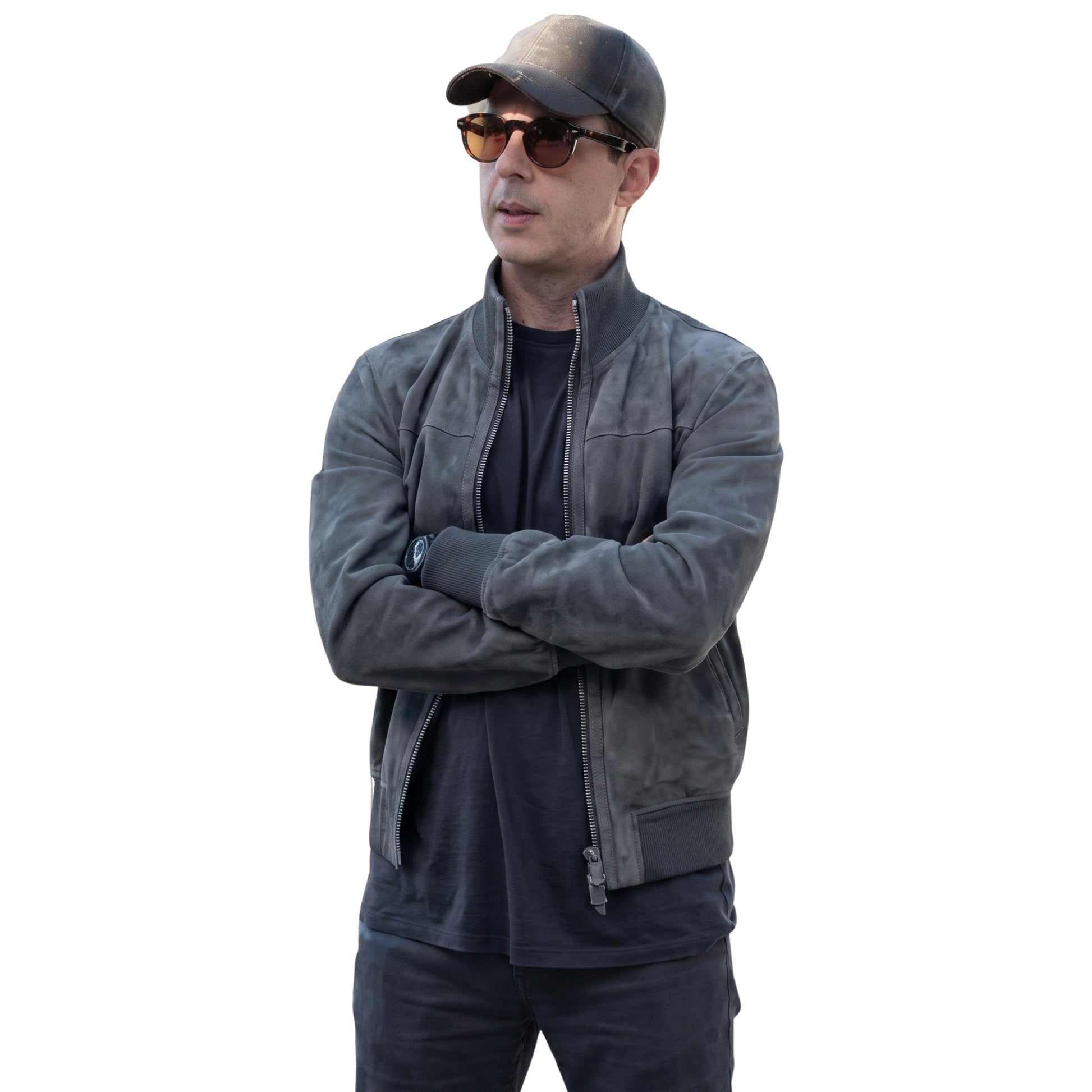 Succession S04 Kendall Roy Grey Suede Leather Jacket Buy Now