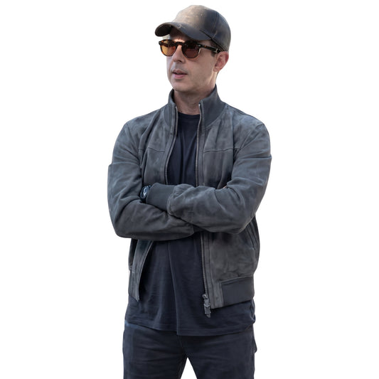 Succession S04 Kendall Roy Grey Suede Leather Jacket Buy Now