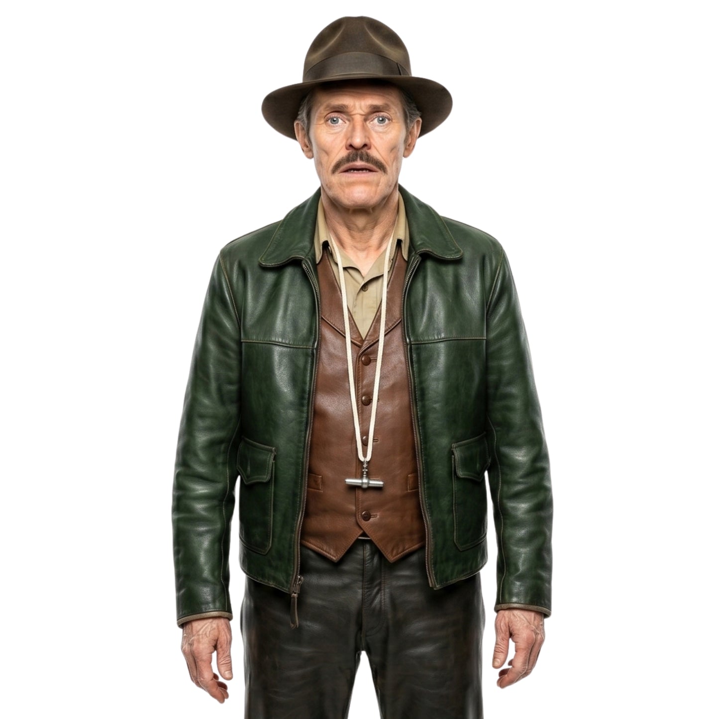 Willem Dafoe Nightmare Alley Black Leather Jacket Buy Now