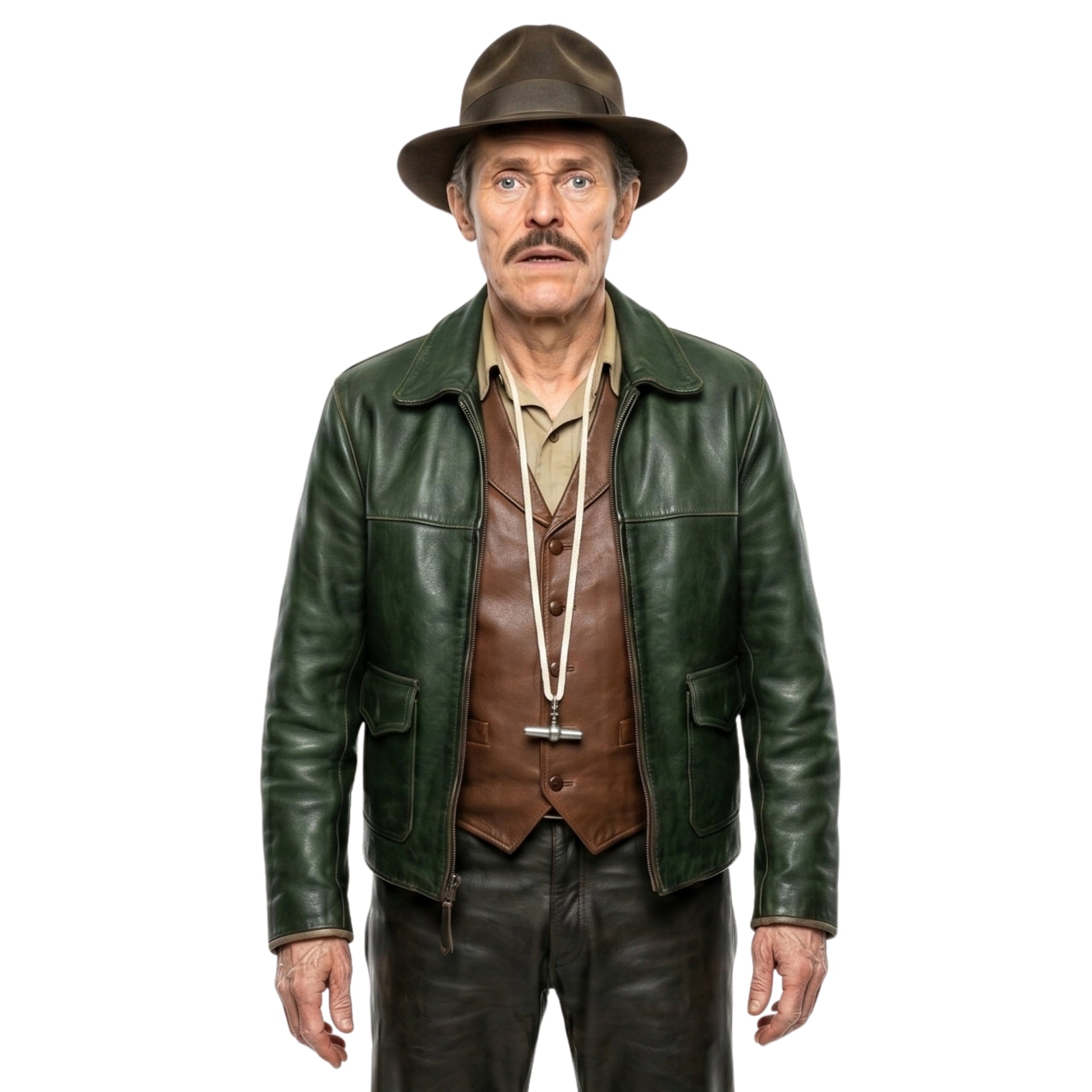 Willem Dafoe Nightmare Alley Black Leather Jacket Buy Now