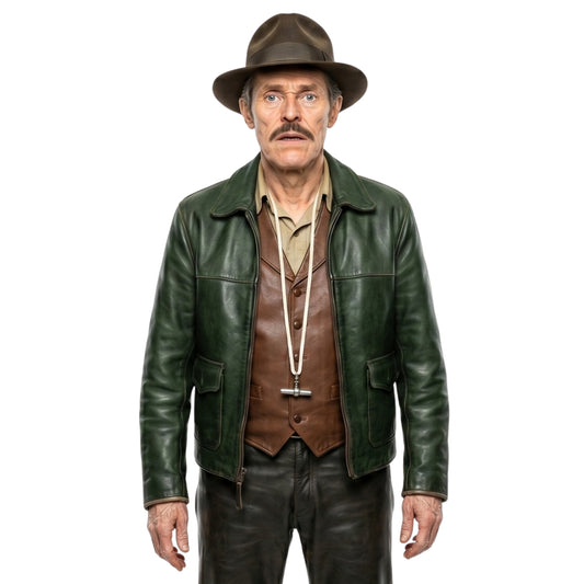 Willem Dafoe Nightmare Alley Black Leather Jacket Buy Now