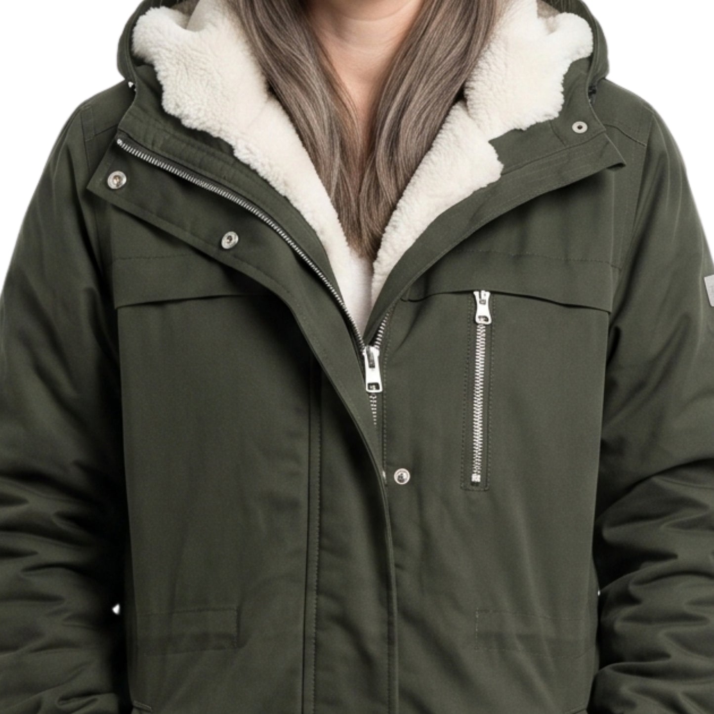 Eve Hewson Flora and Son Green Shearling Coat