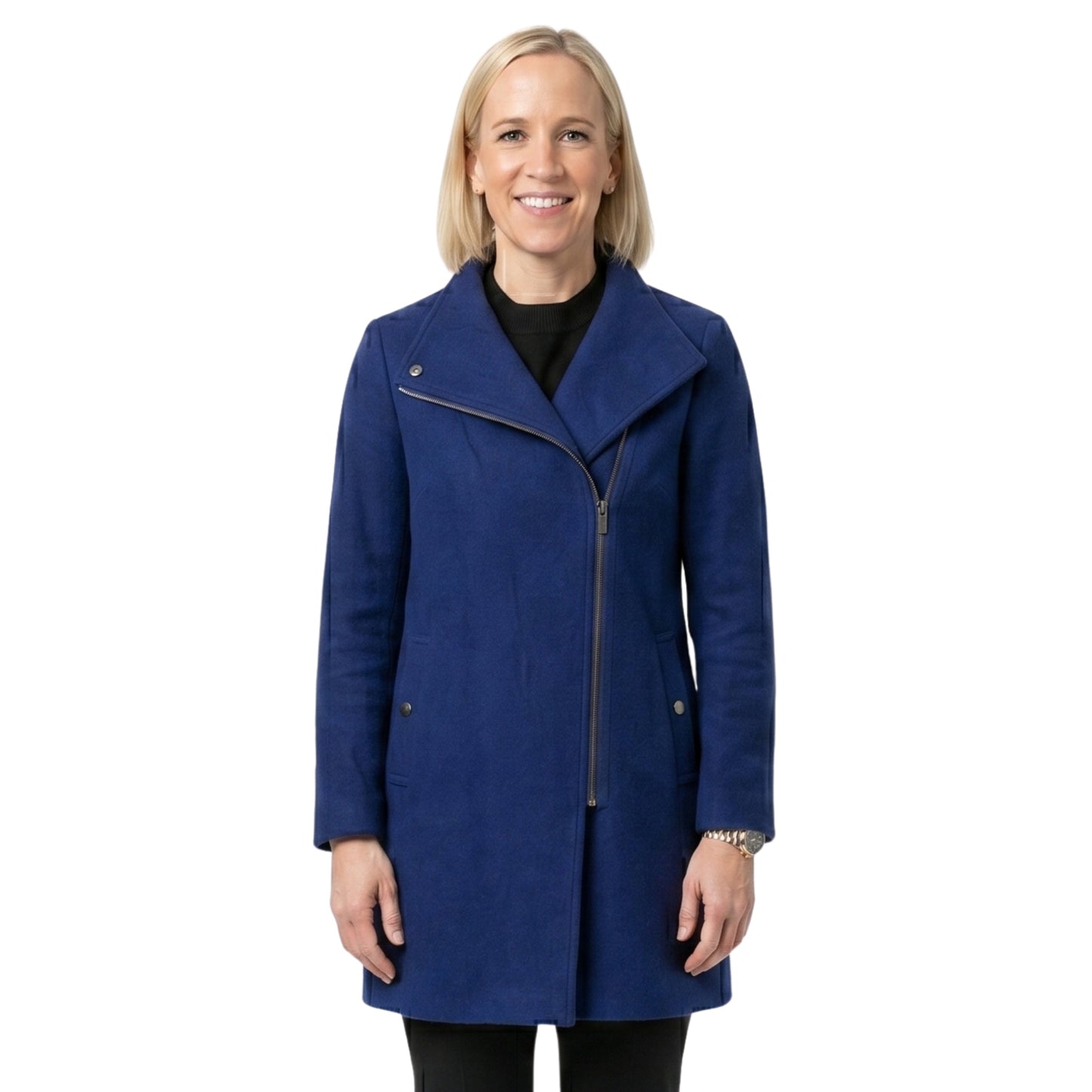 Jessy Schram Mystic Christmas 2023 Wool Coat Buy Now
