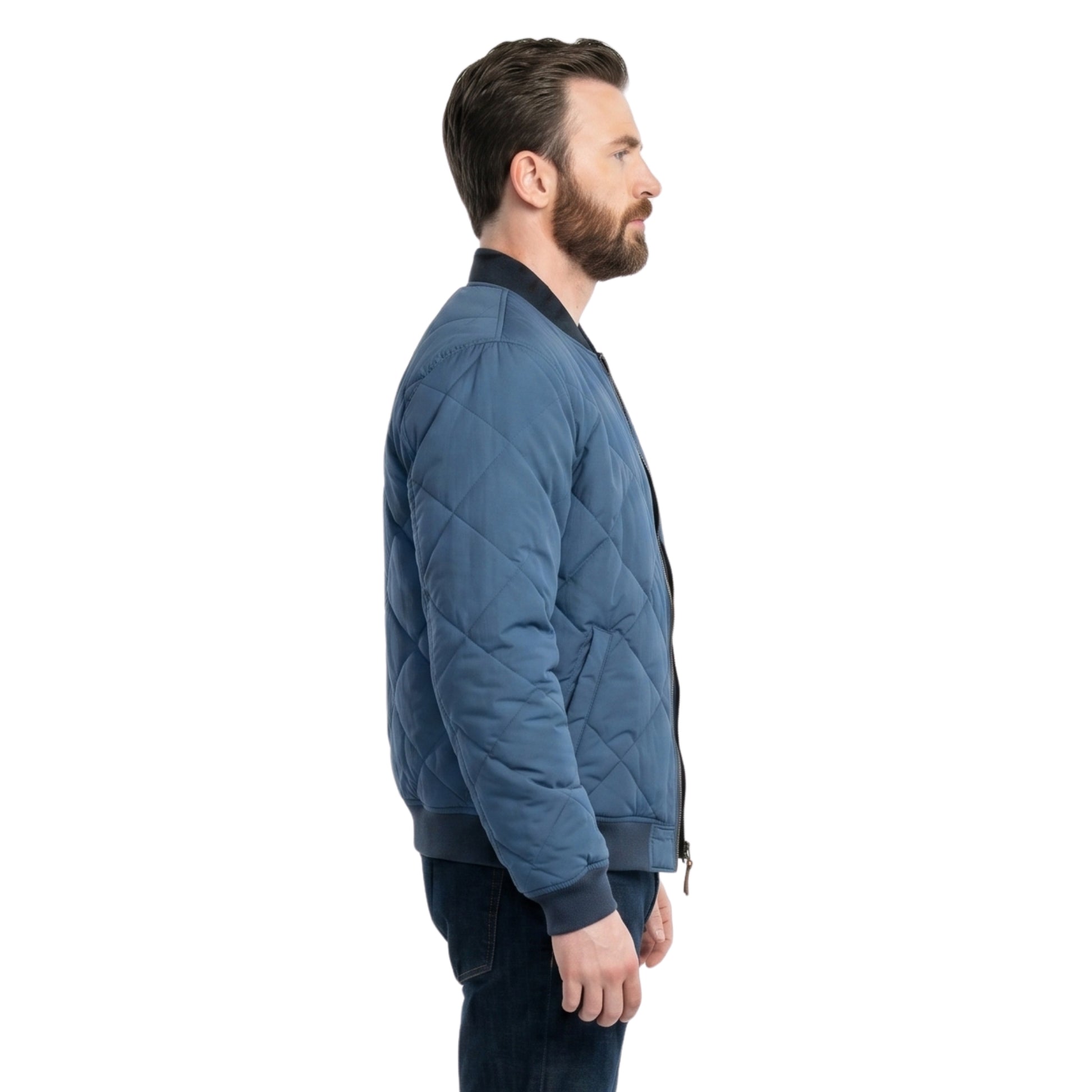 Chris Evans Super Bowl Movie Quilted Bomber Jacket