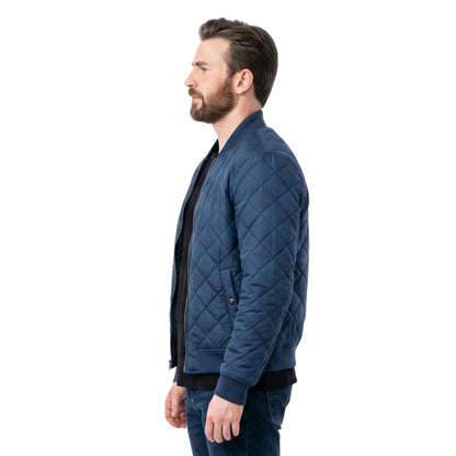 Chris Evans Super Bowl Movie Quilted Bomber Jacket