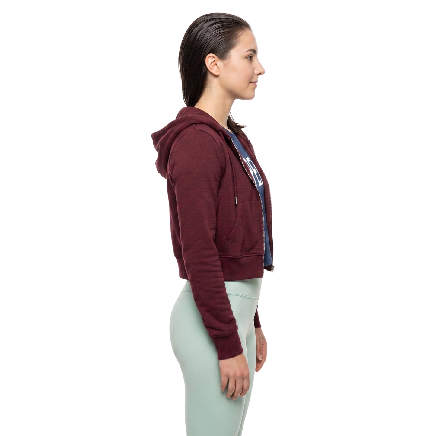 Ella Hunt Not Suitable for Work Maroon Zip up Hoodie