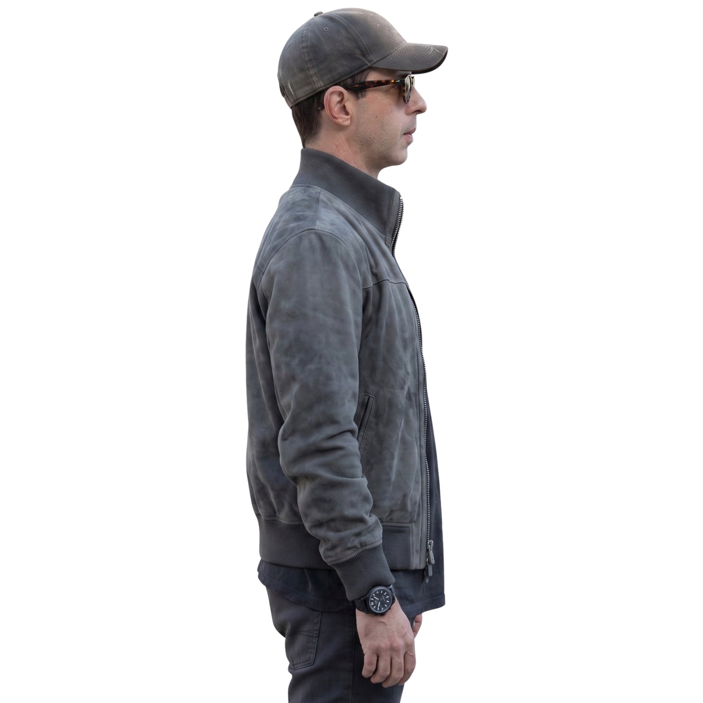 Succession S04 Kendall Roy Grey Suede Leather Jacket Shop Now