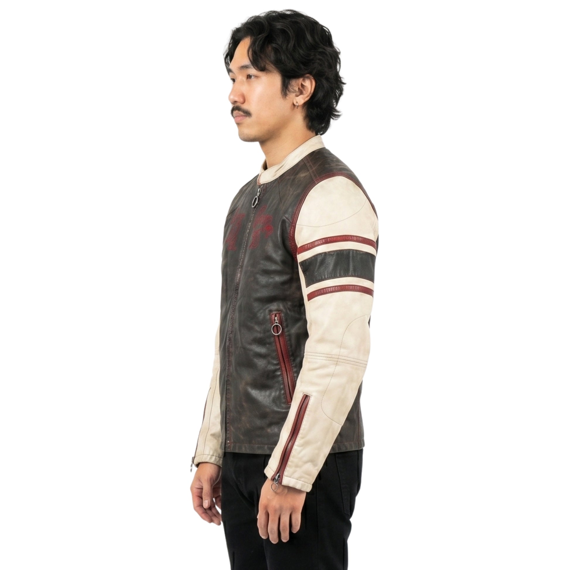 Euphoria S03 Leather Striped Jacket Order Now