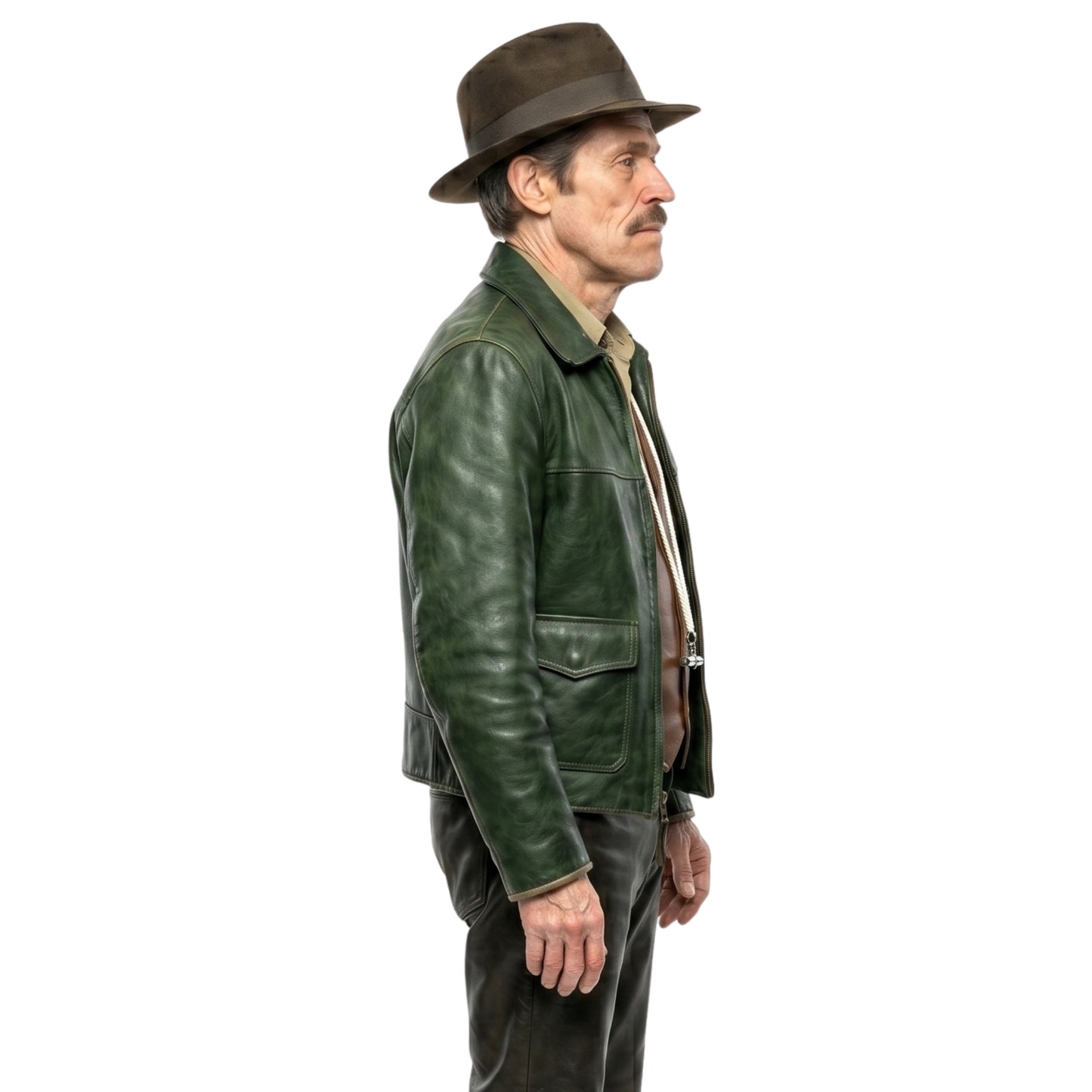Willem Dafoe Nightmare Alley Black Leather Jacket Shop Now