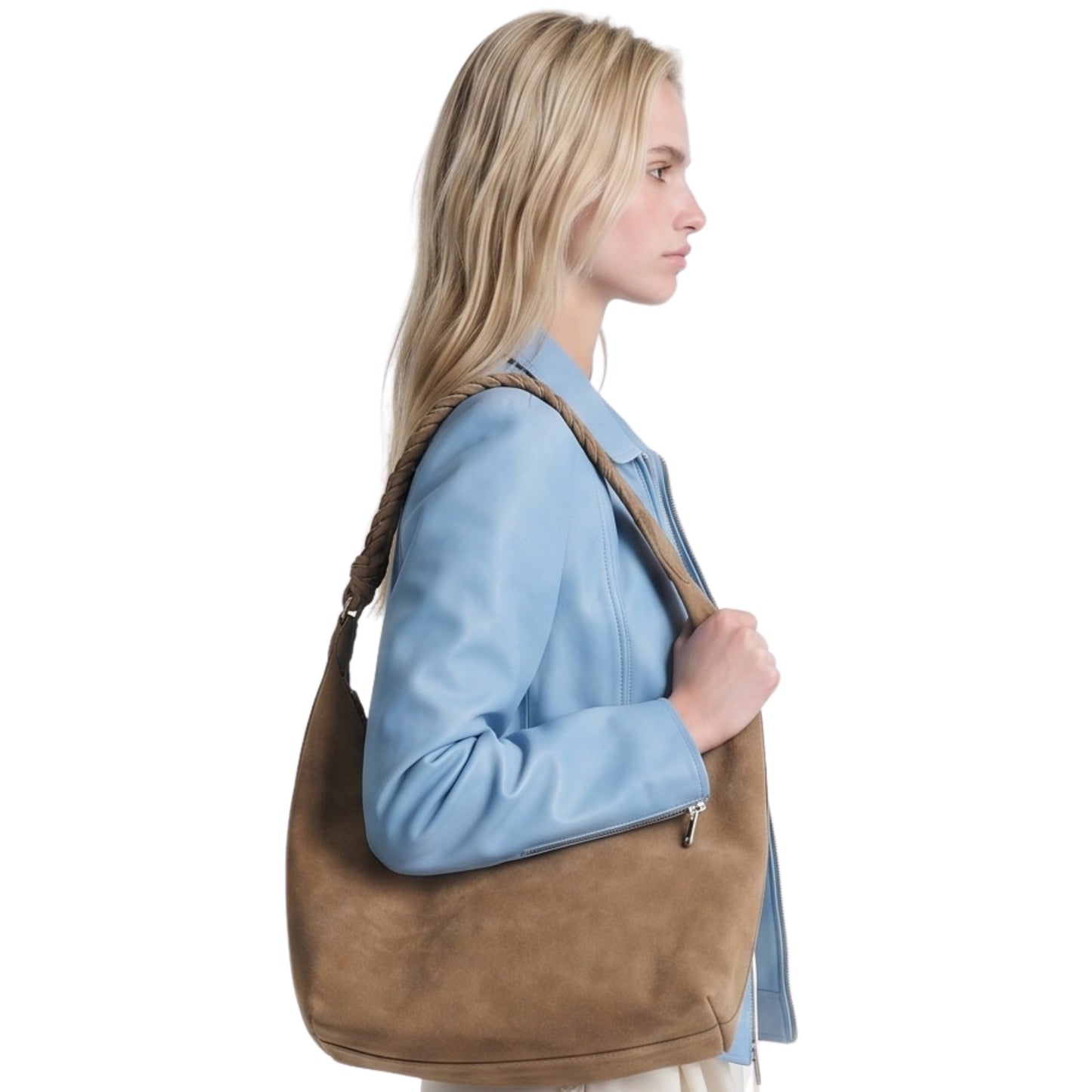 Womens Scuba Sky Blue Leather Jacket Shop Now
