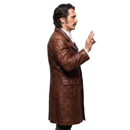 The Deuce James Franco Brown Distressed Leather Jacket