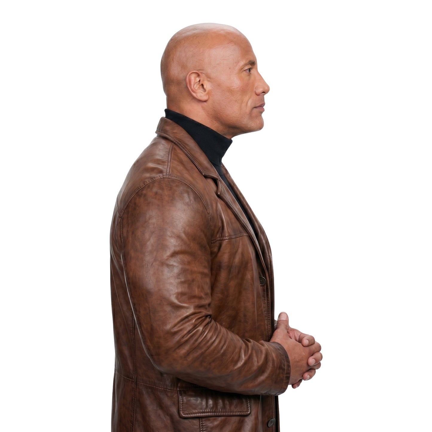 Dwayne Johnson Red Notice Brown Leather Jacket