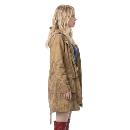Milly Alcock Supergirl 2026 Brown Hooded Jacket