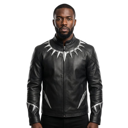 Black Panther Avengers Infinity War Black Leather Jacket